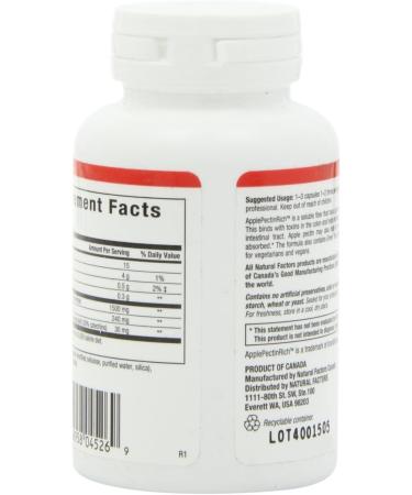 Natural Factors ApplePectinRich Super Strength - 90 vegicaps - Buy Online on SooperMarket.com
