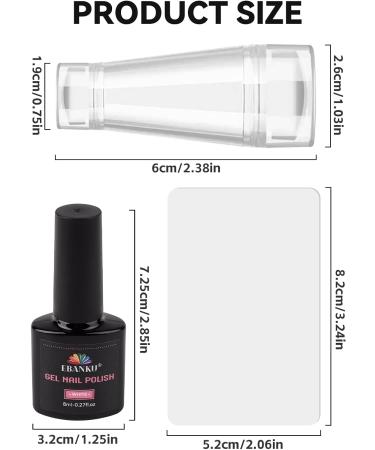 EBANKU Double Sided Nail Stamper Kit with Gel Polish - French Tip Nail Stamping Set for Home DIY Salon - Buy Online on SooperMarket.com