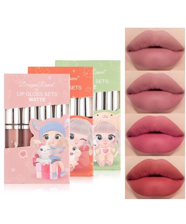 4 Colors Professional Matt Lip Balm - Waterproof Durable Lipstick & Gloss - Beauty Makeup #02 - Buy Online on SooperMarket.com