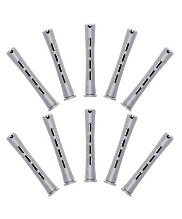 Elcoho 48 Pieces Gray Hair Perm Rods 3.3x0.6 Inch with Steel Pintail Comb and Perm Paper - Hairdressing Styling Tools (Pack of 48) - Buy Online on SooperMarket.com