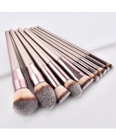 10 Champagne Gold Makeup Brushes Set | Professional Quality for Flawless Beauty - Buy Online on SooperMarket.com
