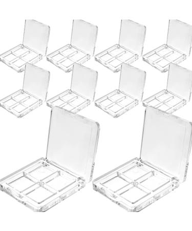 OSALADI Eyeshadow Pallets 10Pcs Empty Eyeshadow Palette Plastic Clear Makeup Palette 4 Grids Refillable Cosmetic Containers Lipstick Palette for Women Lipstick Organizer Clear Container