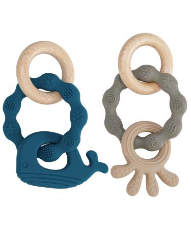 Utensilsto 2 pieces of bite ring baby dental aid baby from 6 months bite ring bite ring dental aid for boys and girls teething and grayfling nursing for babies baby toys