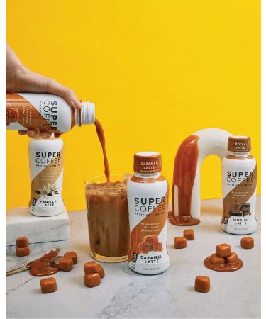 Super Coffee Iced Keto Mocha Latte 12 Fl Oz 12 Pack - 10g Protein, 80 Calories, Sugar-Free | Smart Coffee Drink with Soy-Free & Gluten-Free Formula - Buy Online on SooperMarket.com