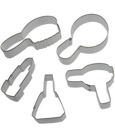 Foose Diva Cookie Cutters 5 Piece Set - Nail Polish, Mirror, Hair Dryer, Lipstick, Hair Brush - Made in USA - Buy Online on SooperMarket.com