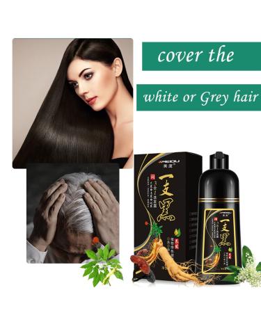 500ML MEIDU 3-in-1 Instant Black Hair Dye Shampoo with Herbal Ingredients - Fast Hair Coloring for Women & Men - 100% Grey Coverage - Buy Online on SooperMarket.com