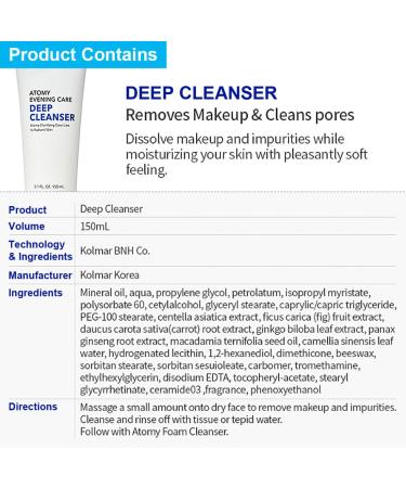Shop Ato-my Evening Care 4 Set: Foam Cleanser Deep Cleanser Peeling Gel & Peel-Off Mask - International Shipping Available - Buy Online on SooperMarket.com