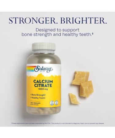 SOLARAY Calcium Citrate 1000mg | Bone Strength & Healthy Teeth | Dietary Supplement | Vegan Lab Verified | 240 Vegetarian Capsules - Buy Online on SooperMarket.com