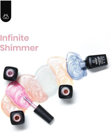 Beetles Pearl Mermaid Gel Nail Polish Set - 6 Shimmer Colors for Salon & Home Manicure | White Pink Blue Glitter Shell Swirl Thread Effect | Soak Off UV LED Gel - Buy Online on SooperMarket.com