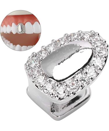 Teeth Single Tooth Hip Hop Teeth Decoration Bling Teeth Tooth Single Grill Cap for Teeth Mouth for Halloween Party Hip Hop Show Accessories Teeth Grills(Silver) - Buy Online on SooperMarket.com