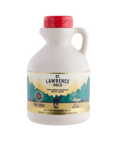 St Lawrence Gold Maple Syrup 500ml - Pure Canadian Amber Maple Syrup 660g - Sugar Syrup Alternative for Cocktails and Coffees - Ideal for Pancakes Waffles and as a BBQ Glaze - Gluten Free Vegan Standard 660 g (Pack of 1)