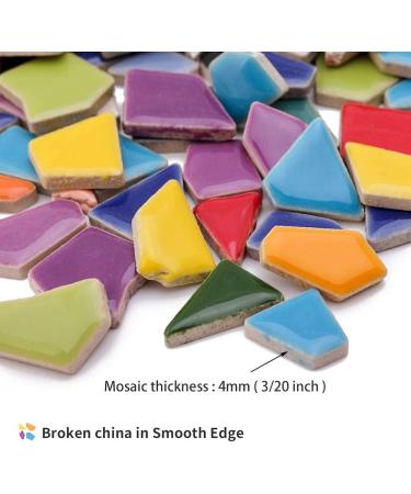 Youway Style 454g Ceramic Mosaic Tiles for Crafts - Bulk Broken Tiles for Mosaic Kits - 1lb Mosaic Craft Supplies - Multicolor - Buy Online on SooperMarket.com