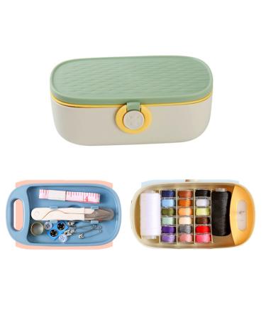 FKOG Green Sewing Project Kit, 135 Pcs Family Sewing Supplies Repair Kit Traveler Sewing Kit Sewing Thread Accessories DIY Sewing Supplies Organizer (Green)