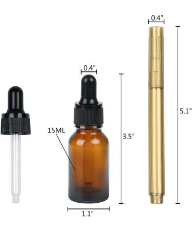 RUCKAE Amber Glass Bottles 0.5 oz 36 Pack with Eye Droppers, Metal Funnel, and Pen - Ideal for Essential Oils, Colognes, and Perfumes - Buy Online on SooperMarket.com