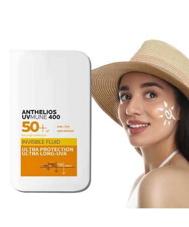 Sunscreen SPF 50+ UVmune 400 Invisible Fluid Sun Cream SPF50+ Ultra Light UV Protetion Suncream Very Water + Sweat Resistant Anti-Eye Stinging Non-Perfumed Travel Size for Women Men 50ml 1