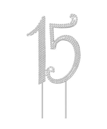 PRETYZOOM quinceanera decorations 15 cake topper quince paste birthday candles for numero decoracion para quincea era 15th mis- 15 Cake Topper Number Cake Inserts Decor Food Toppers- for Adults Children Kids