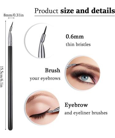 Lusofie 3pcs Eyeliner Brush Set - Professional Eye Makeup Brushes for Angled Eyeliner, Concealer, and Beveled Eyebrows - Buy Online on SooperMarket.com