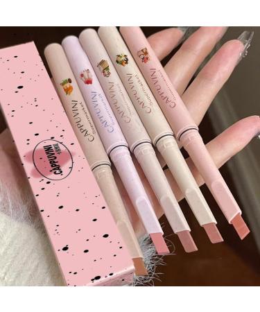 Petansy Matte Lip Liner Pencil Set 5 Colors Smooth Lip Liner Long-Lasting Waterproof Nude Liner Pencil for Defining & Filling Lips