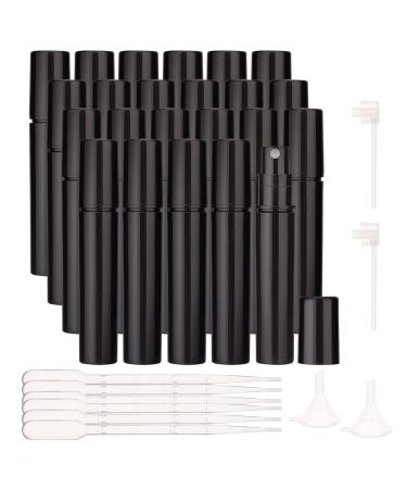 Benecreate 80 pieces 3ml matt plastic spray bottle with fine fog black mini spray bottles with 6PCs 2ml pipettes 2PCs funnel and 2PCs plastic pump for travel perfume black 3ml/0.10oz