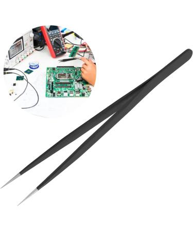 Premium Stainless Steel Antistatic Tweezers for Precision Work - Acid-Resistant Comfortable Handle for PCB & Microelectronics - Buy Online on SooperMarket.com