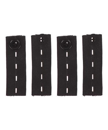 COEAYO 4PCS Elastic Waistband Extenders - Adjustable Button Extenders for Jeans Adjustable Waistband Expanders Men and Women (Black)