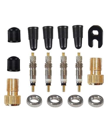 17-piece Presta valve bicycle valve adapter bicycle valve caps and valve insert