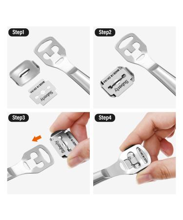 52-Piece Callus Shaver Set with 50 Replacement Blades - Stainless Steel Foot Care Tools for Hard Dry Skin Removal on Hands and Feet - Buy Online on SooperMarket.com