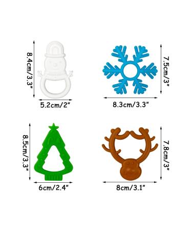 Anditoy 4 Pack Christmas Teething Toys for 3-12 Months Babies - First Christmas Teether Stocking Stuffers - Buy Online on SooperMarket.com