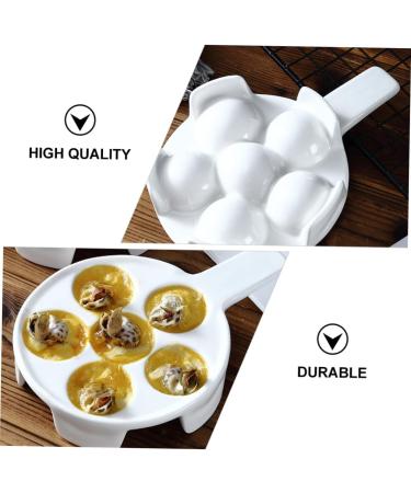 Mikinona 1pc Baked Snails Escargot Dish for Kitchen Server Dish Tableware Plate Escargot Cooking Mushroom Snail Dish Snail Bakeware Escargot Baking Ceramics Food Server Disk White 17X2.9CM White - Buy Online on SooperMarket.com