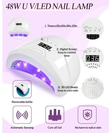 Phoenixy Poly Nail Gel Kit - 9 Colors Poly Nail Extension Gel with 48W LED UV Lamp | Extension Starter Kit Gift for Women - Buy Online on SooperMarket.com
