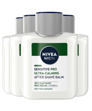 Nivea men sensitive pro aftershave balm ultra-calming after shave men with hemp seed oil and vitamin and calming beard balm-4 bottles of 100 ml