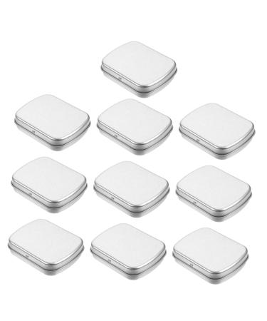 STOBOK 10pcs Boxes Mini Storage Tin Box The Christmas Candle Small Tin with Lid Storage Boxes with Lids Jar Silver 6.00X4.70X1.50CM
