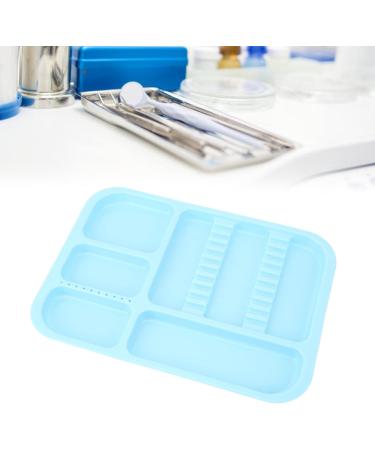 HUSHUI Oral Instrument Tray - Divided Plastic Holder for Dental Tools | Healifty Blue Compartment Tray for Efficient Organization - Buy Online on SooperMarket.com