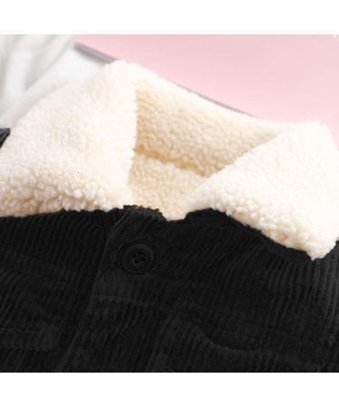 Volunboy Toddler Corduroy Sherpa Jacket - Black, 3-4 Years - Cozy Fleece Lining, Button Down, Warm Outwear for Baby Boys Girls - Buy Online on SooperMarket.com