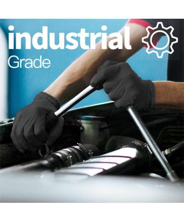 Supmedic Black Nitrile Exam Gloves 5 mil Powder-Free Latex-Free Box of 100 pcs - Large Size - Buy Online on SooperMarket.com