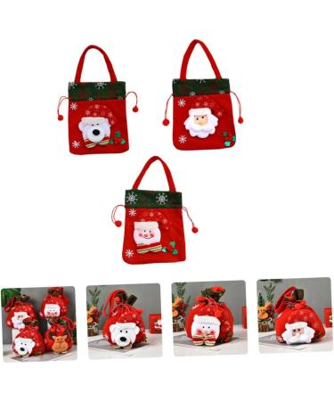 KOMBIUDA Pouch 3pcs Christmas Bag Candy Bags Christmas Packaging Bags Sack Bags Cute Storage Bags Drawstring Pouch - Buy Online on SooperMarket.com