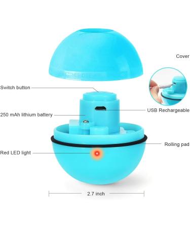 WWVVPET Interactive Cat Toy Ball with LED Light - 360 Self-Rotating USB Rechargeable | Fun Hunting Instinct Stimulation for Cats - Buy Online on SooperMarket.com