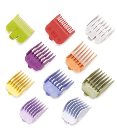 10 Color Professional Hair Trimmer/Clipper Guard Combs Guide Combs Coded Cutting Guides/Combs #3170-400- 1/16 to 1 -Great for Hair Clippers/Trimmers Attachment Colorful