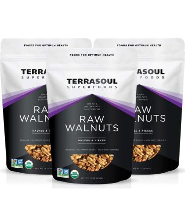 Terrasoul Superfoods Organic Raw Walnuts, 3 Lbs (3 Pack) - Chandler Variety | Fresh | Light Color