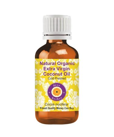 Deve Herbes Organic Natural Virgin Coconut Oil (Cocos nucifera) Cold Pressed 100ml (3.38 oz)