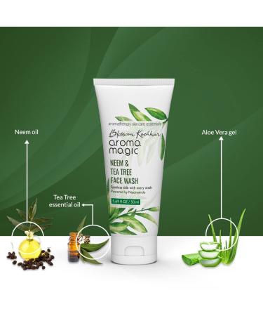 Aroma Magic Neem & Tea Tree Face Wash (Pack of 2) - Natural Acne Cleanser for Men & Women | Hydrating Facewash for Oily & Sensitive Skin | 3.38 Fl Oz (100ml) - Buy Internationally - Buy Online on SooperMarket.com
