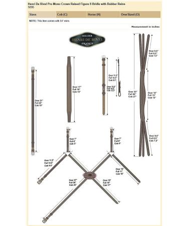 Henri de Rivel Pro Mono Crown Figure 8 Bridle & Rubber Reins - Australian Nut Horse - Buy Online on SooperMarket.com