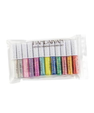 Healeved 12pcs Liquid Colorful Eyeliners Women Fashion for Shadow Accessories Eye Glitter Makeup