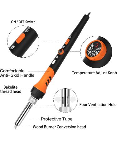 72 pcs Wood Burning Kit with Adjustable Temperature | Pyrography Pen for DIY Crafts | Wood Burner Tools Set for Adults & Beginners - Buy Online on SooperMarket.com