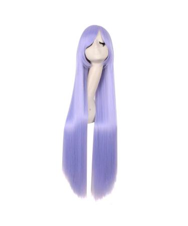 MapofBeauty 40 inch/100cm Unique Long Women Cosplay Straight Wig (Blue Grey/Light Purple)