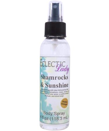 Shamrocks and Sunshine Body Spray (Double Strength) 4 ounces Body Mist for Women with Clean Light & Gentle Fragrance Long Lasting Perfume with Comforting Scent for Men & Women Cologne with Soft 4 Fluid Ounces (Double Strength)