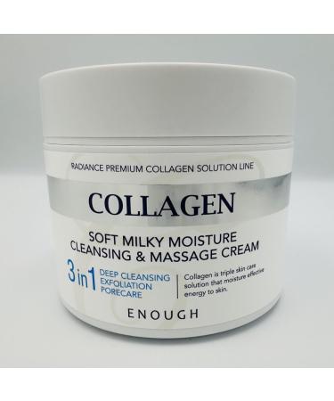 Enough Collagen Soft Milky Moisture Cleansing Cream | Deep Hydrating Face Cleanser & Makeup Remover | Korean Skincare for All Skin Types - 10.58 oz - Buy Online on SooperMarket.com