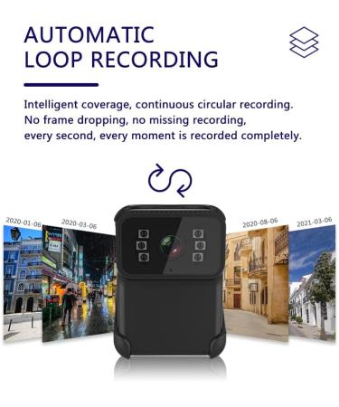1080P WiFi Body Worn Camera with Audio and Video Recording, Night Vision, Waterproof - Mini Body Cam for Law Enforcement/Security Guard - 64G Card Included - Buy Online on SooperMarket.com