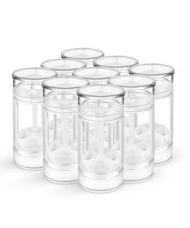9 PCS 2.5oz/75ml Round Deodorant Containers Empty Plastic Deodorant Tubes Holder Reusable Clear Twist Up Filling Stick Container Makeup Stick for DIY Deodorant Healing Homemade Balm Chapsticks Bottom-Filling