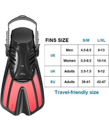 Diving Fins Snorkeling Gear | Swim Fins Open Adjustable for Adults, Men, Women, Children | Swim Flippers S/M (Adult US Size 4.5-8.5) - Pink - Buy Online on SooperMarket.com
